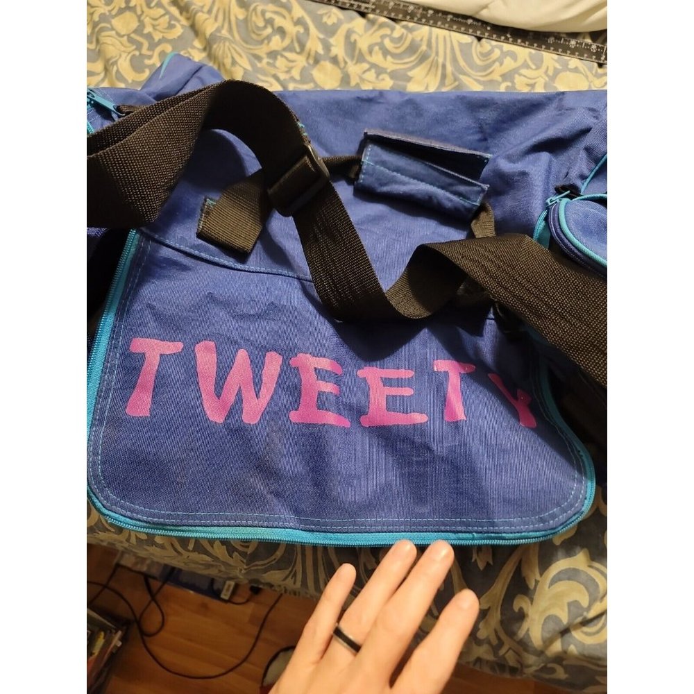 Looney Tunes Tweety Blue Duffle Gym Bag Vintage Large - Picture 7 of 12